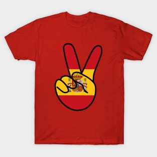 Spain Flag V Sign T-Shirt